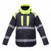 Winter jacket with reflective strips CANVAS dark blue/high visibility yellow