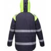Winter jacket with reflective strips CANVAS dark blue/high visibility yellow