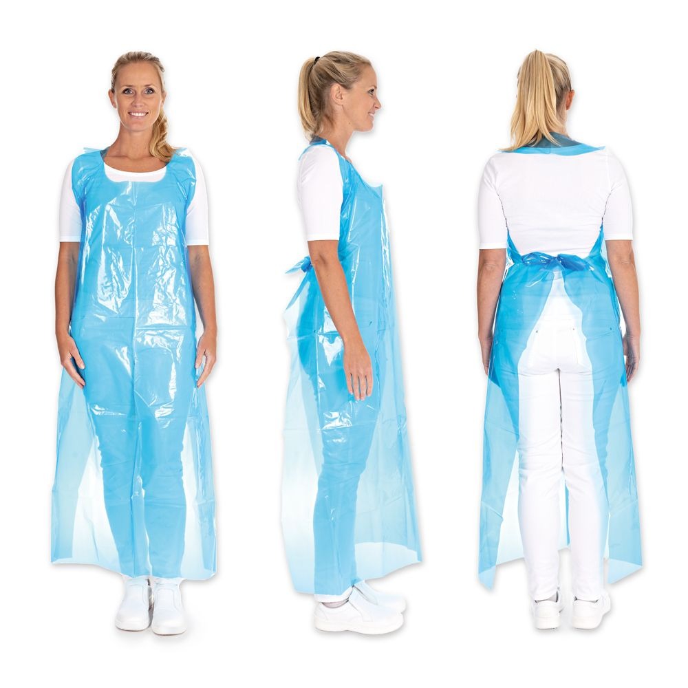 50/100 pcs Disposable Plastic Aprons Eco Flat Pack Protection Body  Polythene Clear